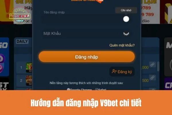 Hướng dẫn đăng nhập V9bet chi tiết